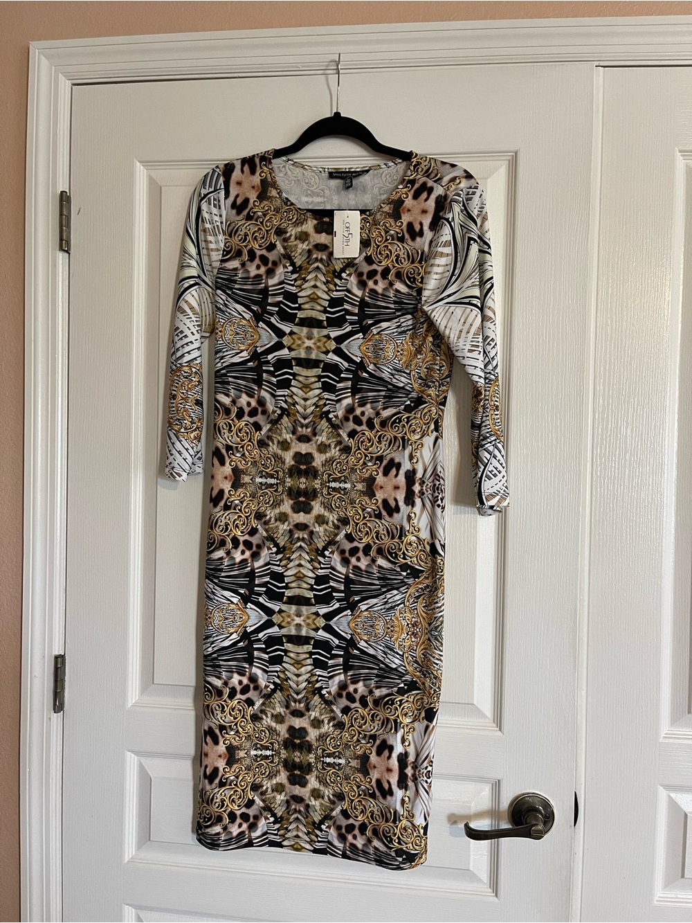 New Saks Fifth Avenue  Printed Bodycon Dress